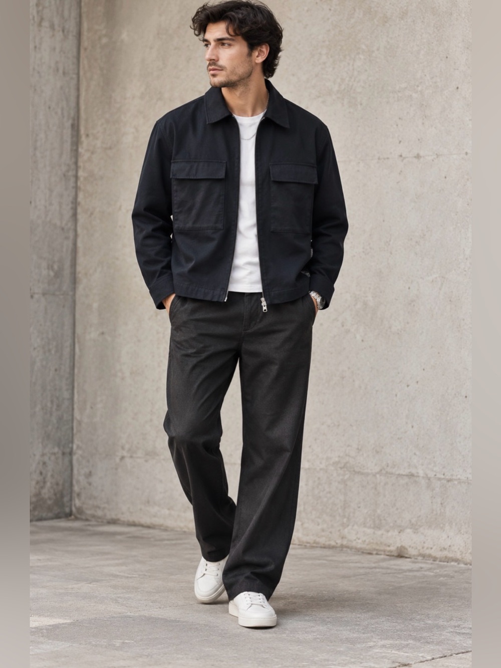 Zara men’s utility/workwear zip jacket XL